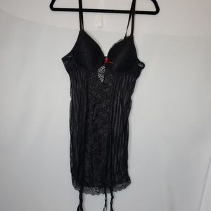🔑Carrie Amber Black Lace Lingerie  Garters Sz M